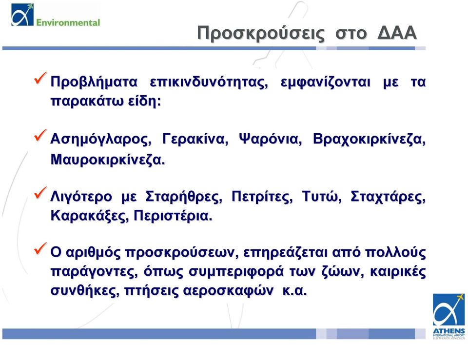 Λιγότερο με Σταρήθρες, Πετρίτες, Τυτώ, Σταχτάρες, Καρακάξες, Περιστέρια.