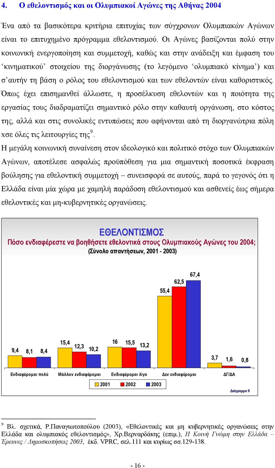 ρόλος του εθελοντισμού και των εθελοντών είναι καθοριστικός.