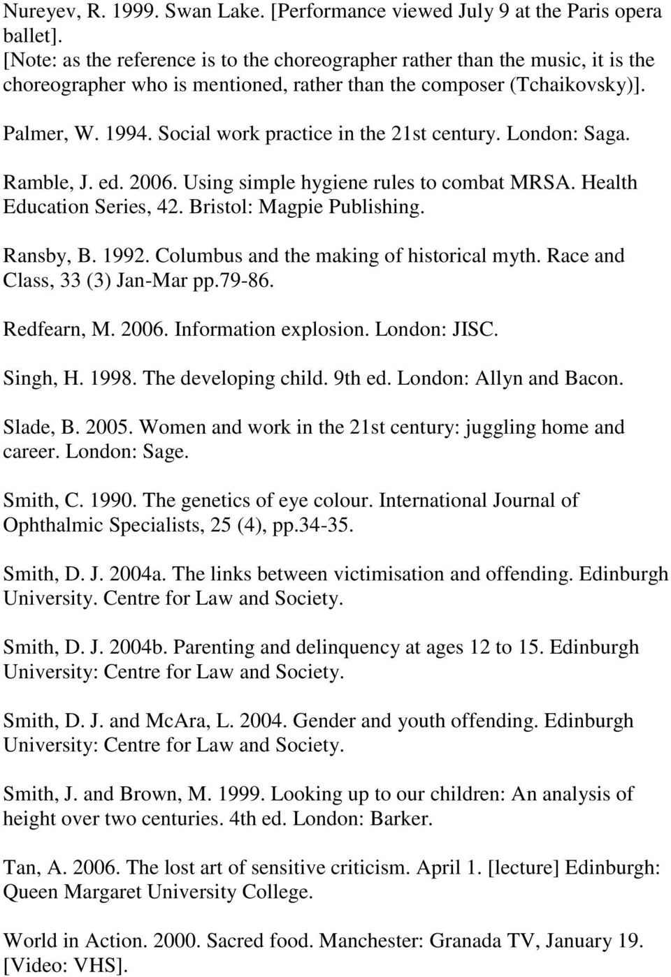 Social work practice in the 21st century. London: Saga. Ramble, J. ed. 2006. Using simple hygiene rules to combat MRSA. Health Education Series, 42. Bristol: Magpie Publishing. Ransby, B. 1992.
