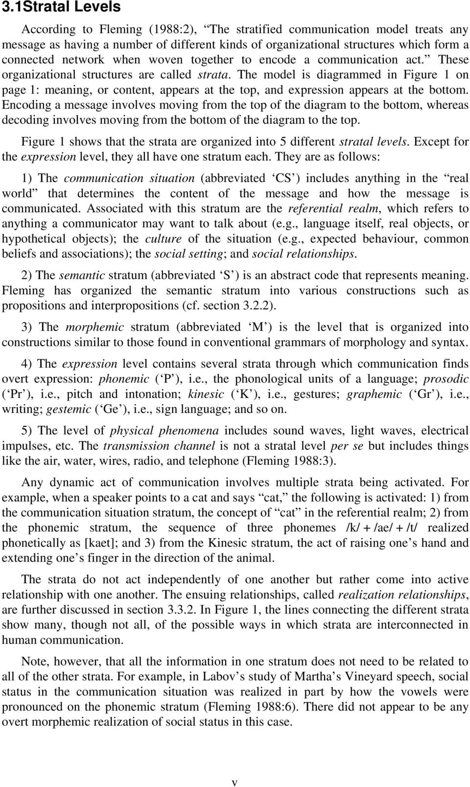 The model is diagrammed in Figure 1 on page 1: meaning, or content, appears at the top, and expression appears at the bottom.