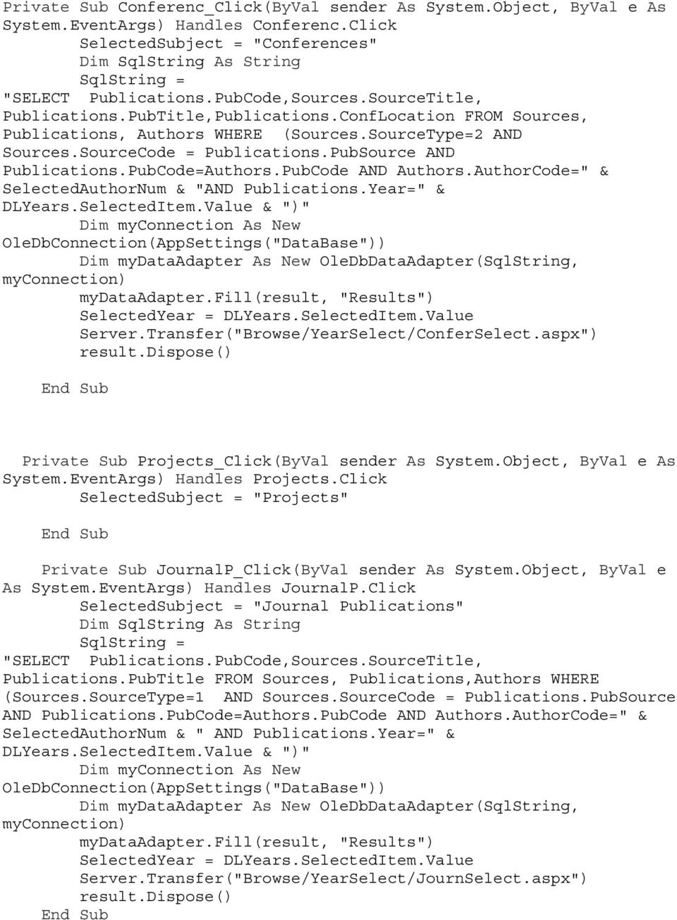 ConfLocation FROM Sources, Publications, Authors WHERE (Sources.SourceType=2 AND Sources.SourceCode = Publications.PubSource AND Publications.PubCode=Authors.PubCode AND Authors.