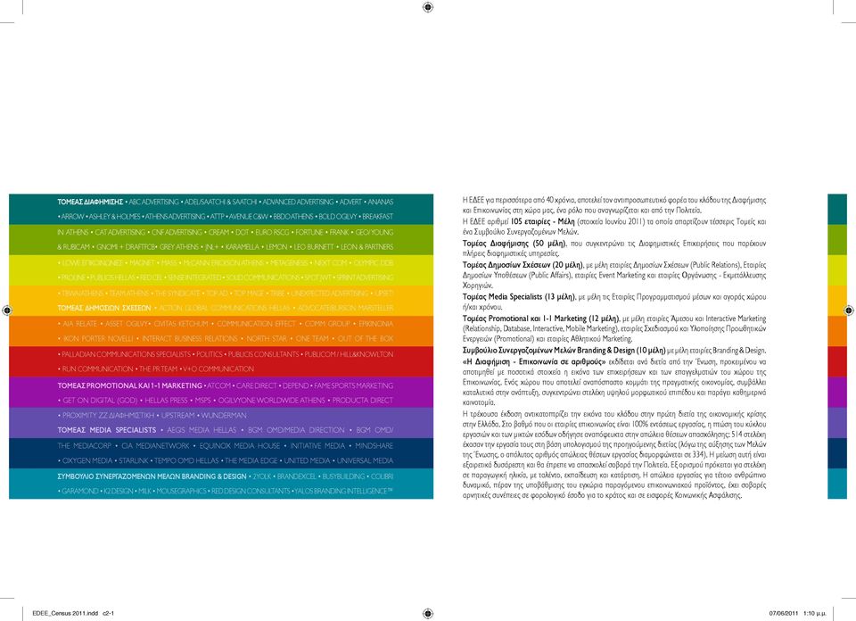 ERICKSON ATHENS METAGENESIS NEXT COM OLYMPIC DDB PROLINE PUBLICIS HELLAS RED CEL SENSE INTEGRATED SOLID COMMUNICATIONS SPOT JWT SPRINT ADVERTISING TBWA/ATHENS TEAM ATHENS THE SYNDICATE TOP AD TOP