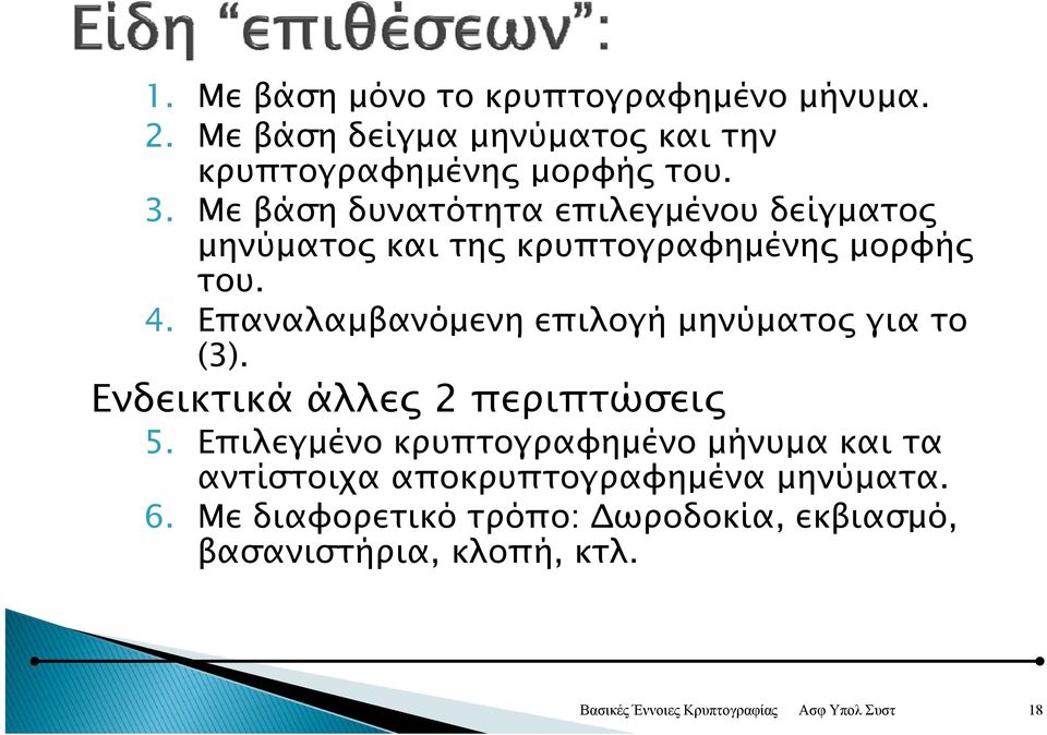 Επαναλαμβανόμενη μ επιλογή μηνύματος μ για το (3). Ενδεικτικά άλλες 2 περιπτώσεις 5.