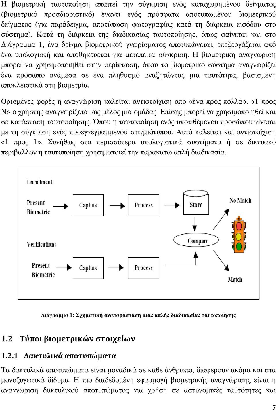 Καηά ηε δηάξθεηα ηεο δηαδηθαζίαο ηαπηνπνίεζεο, φπσο θαίλεηαη θαη ζην Γηάγξακκα 1, έλα δείγκα βηνκεηξηθνχ γλσξίζκαηνο απνηππψλεηαη, επεμεξγάδεηαη απφ έλα ππνινγηζηή θαη απνζεθεχεηαη γηα κεηέπεηηα