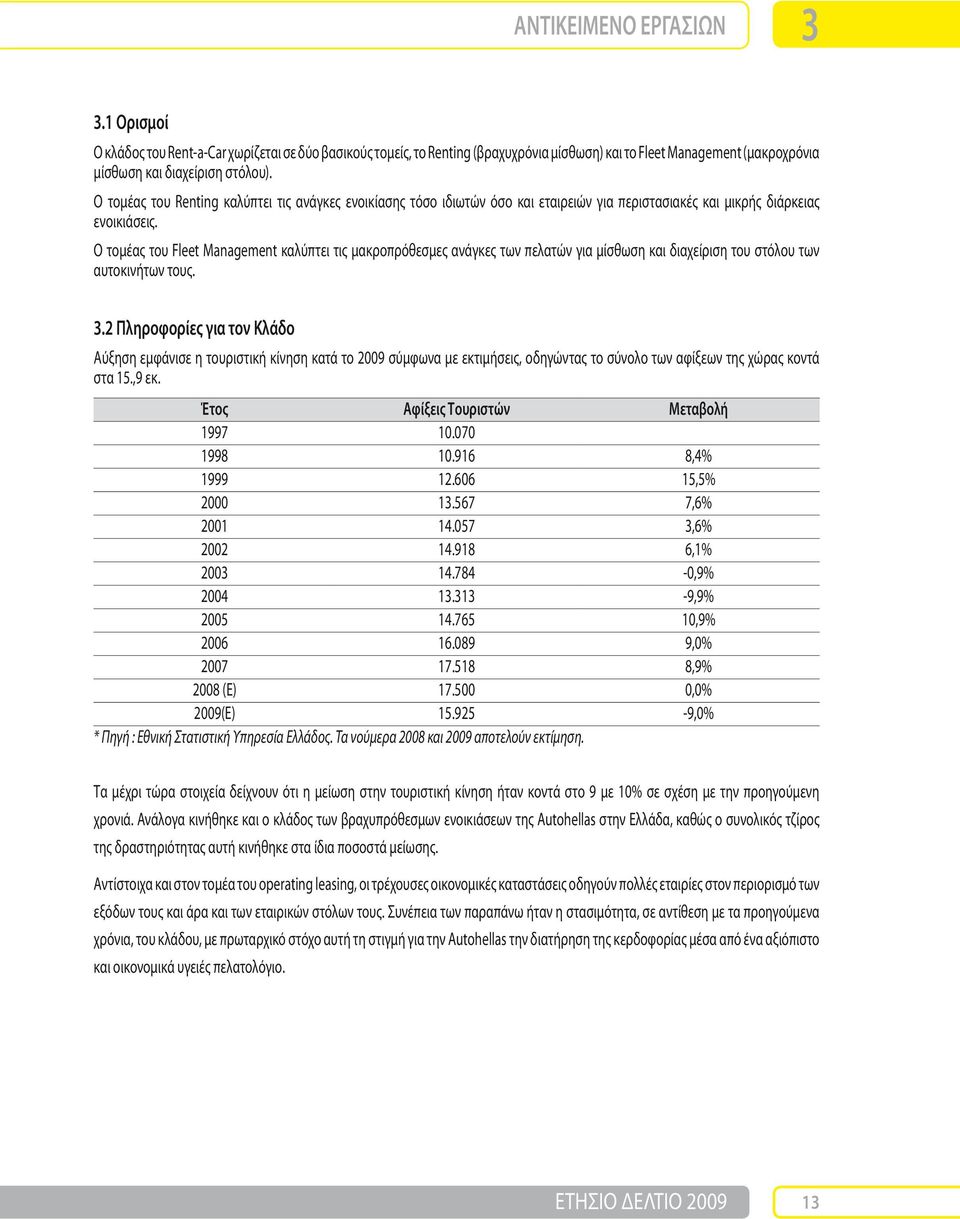 Ο τομέας του Fleet Management καλύπτει τις μακροπρόθεσμες ανάγκες των πελατών για μίσθωση και διαχείριση του στόλου των αυτοκινήτων τους. 3.