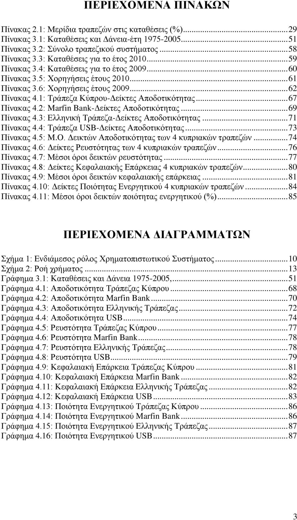 1: Σξάπεδα Κχπξνπ-Γείθηεο Απνδνηηθφηεηαο... 67 Πίλαθαο 4.2: Marfin Bank-Γείθηεο Απνδνηηθφηεηαο... 69 Πίλαθαο 4.3: Διιεληθή Σξάπεδα-Γείθηεο Απνδνηηθφηεηαο... 71 Πίλαθαο 4.