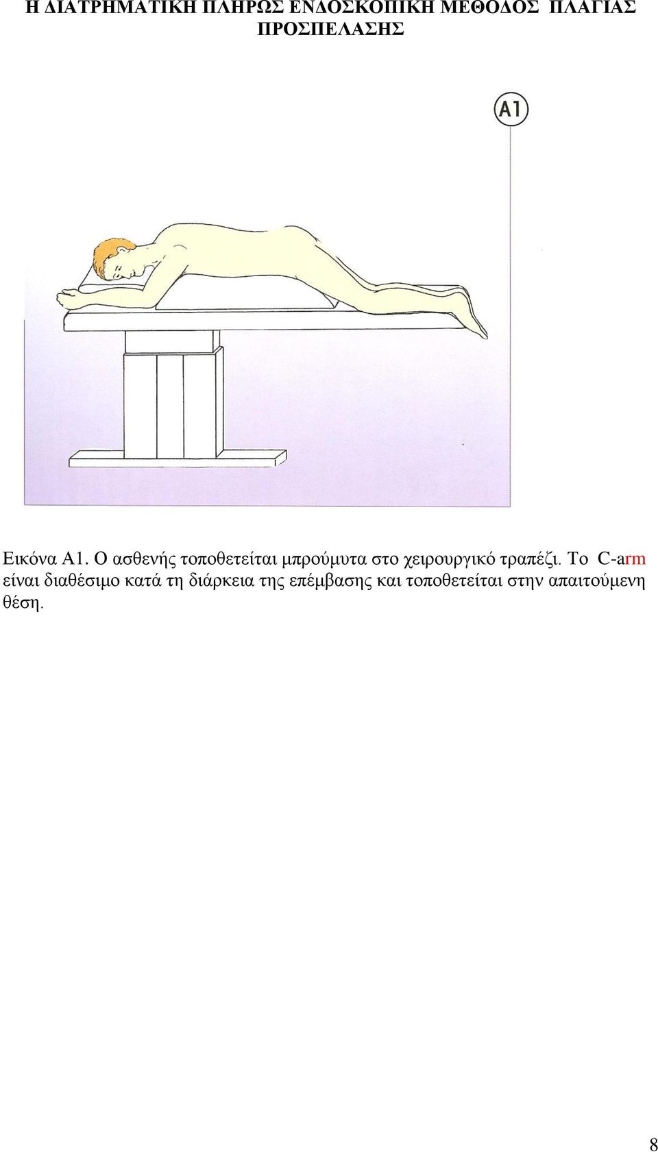 Ο αζζελήο ηνπνζεηείηαη κπξνύκπηα ζην ρεηξνπξγηθό