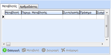 Στην συνέχεια θα πρέπει να επιλέξει τον τρόπο με τον οποίο θα εκφράζεται το αποτέλεσμα της μαθηματικής σχέσης του αριθμοδείκτη από τα ανάλογα checkbox. «Έκφραση σε ποσοστό %».