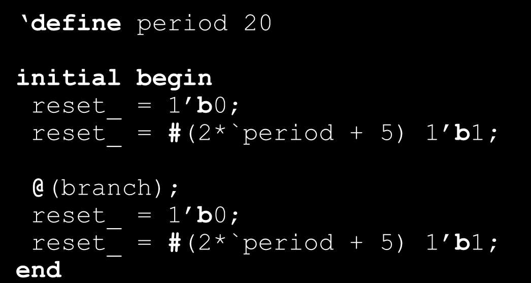 Behavioral (3/3) module test; task ShowValues; input [7:0] data; $display(..., data); task... always @(posedge clk) ShowValues(counter);.