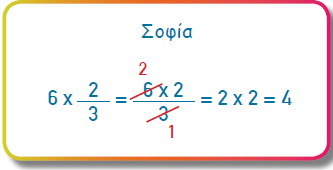 Πρώτος τρόπος: Πολλαπλασιάζω τον ακέραιο με τον αριθμητή του κλάσματος. Γράφω το κλάσμα που προκύπτει στην πιο απλή μορφή, κάνοντας τη διαίρεση 12 3.