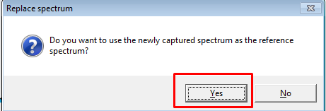 Πατϊντασ το Yes ςτθν ερϊτθςθ «Do you want to use the newly captured spectrum as the reference spectrum?