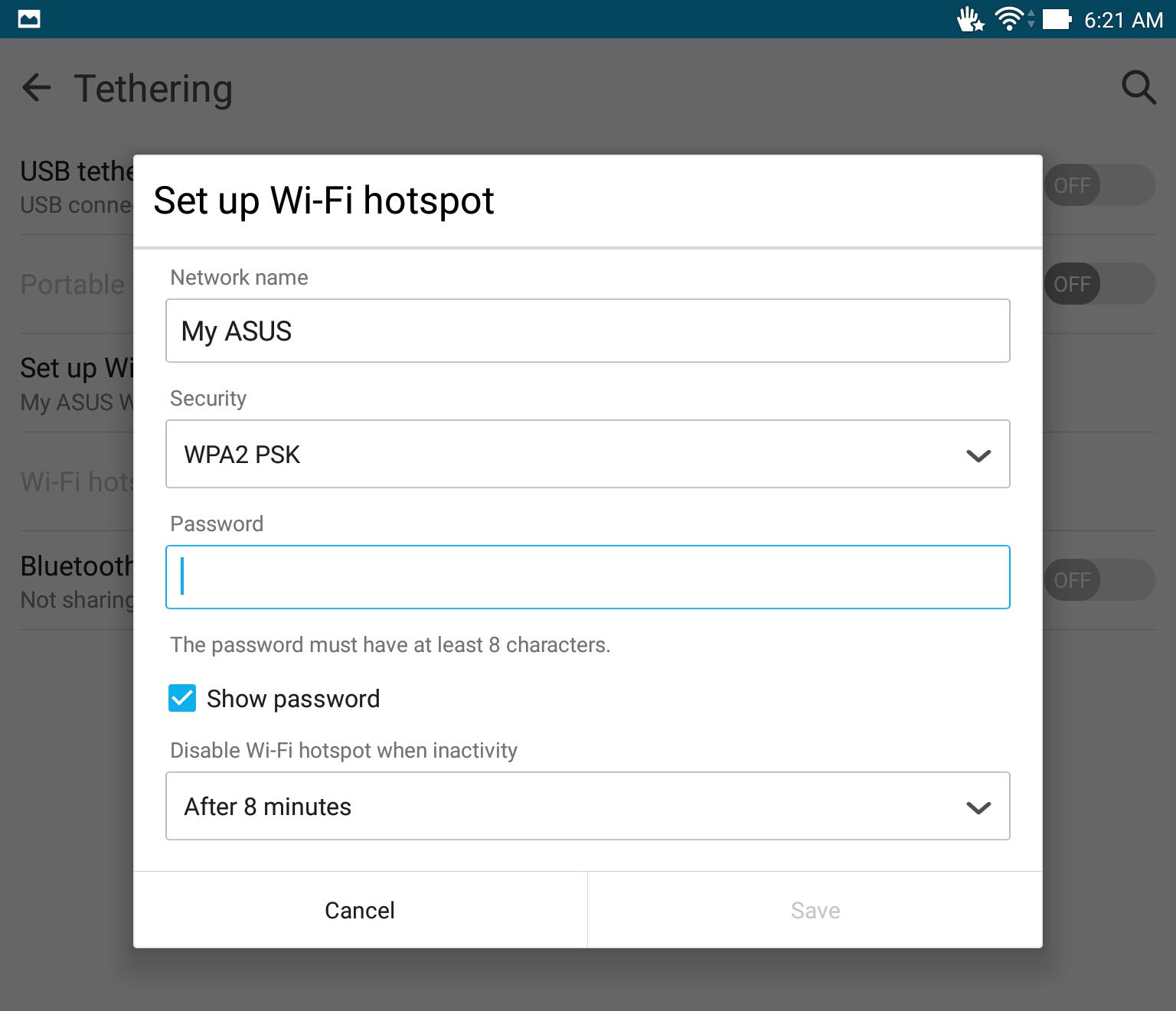 Κοινή σύνδεση Όταν δεν υπάρχει διαθέσιμη υπηρεσία Wi-Fi, μπορείτε να χρησιμοποιήσετε το ASUS Tablet σας σαν μόντεμ ή να το μετατρέψετε σε Wi-Fi hotspot για να αποκτήσετε πρόσβαση διαδικτύου στον