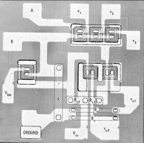The First Integrated Circuits Bipolar logic 1960 s ECL 3-input