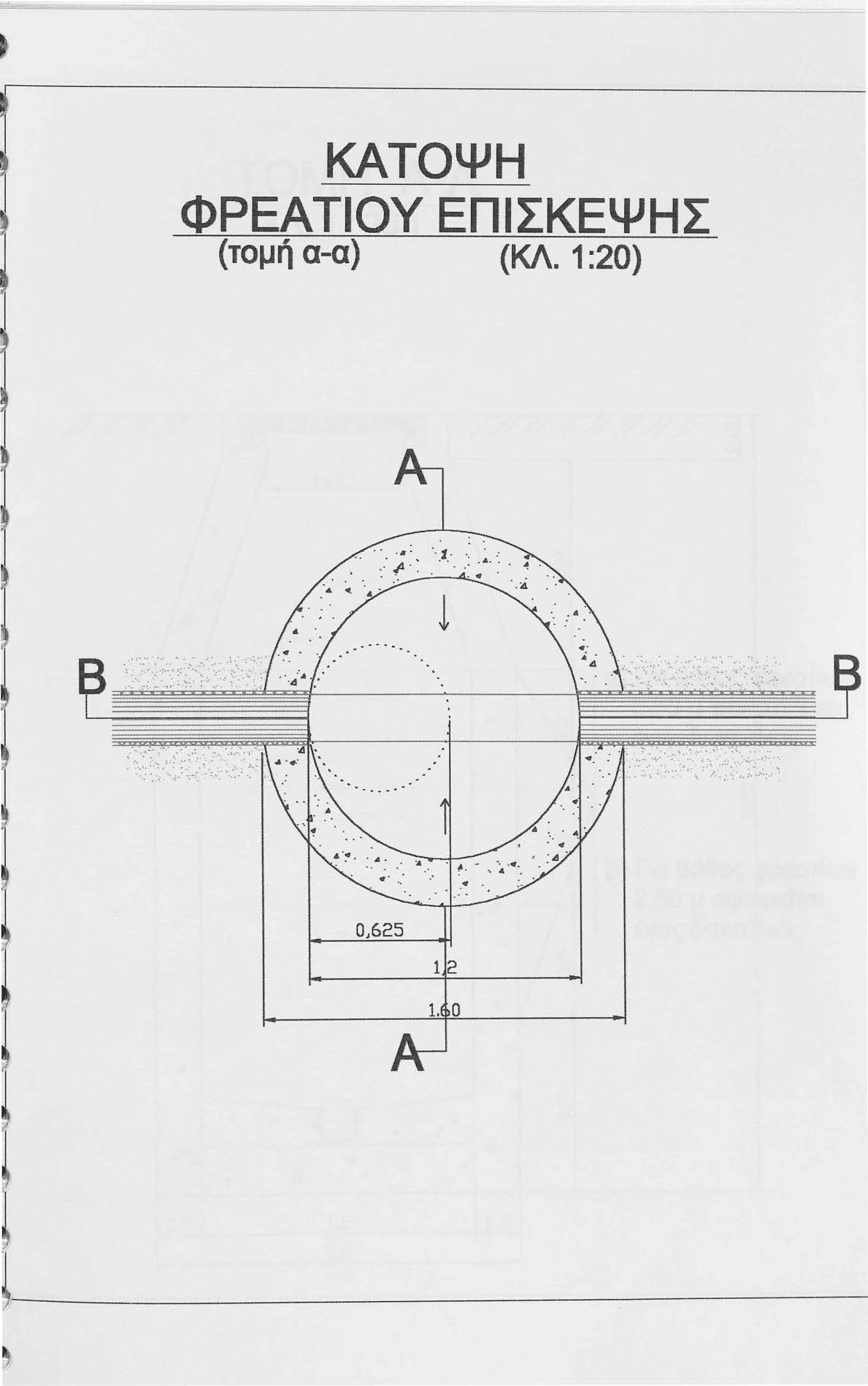ΚΑΤΟΨΗ ΦΡΕΑΤΙΟΥ ΕΠΙΣΚΕΨΗΣ (τομή α-α) (ΚΛ. 1 :0).