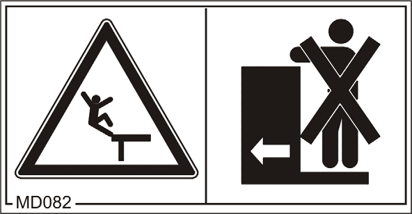 Γενικές οδηγίες ασφάλειας Αριθμός παραγγελίας και επεξήγηση Προειδοποιητική εικόνα MD 076 Κίνδυνος εισέλκυσης ή σφηνώματος για τα χέρια από ακάλυπτα στοιχεία του μηχανήματος στα οποία μεταδίδεται