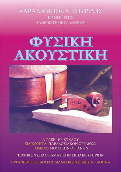 Χ. Χ. ΣΠΥΡΙΔΗΣ, «ΦΥΣΙΚΗ ΑΚΟΥΣΤΙΚΗ», (σελίδες 462), Α ΤΑ- ΞΗ, 1 ου ΚΥΚΛΟΥ, ΕΙΔΙΚΟΤΗΤΑ: ΠΑΡΑΔΟΣΙΑΚΩΝ ΟΡΓΑΝΩΝ, ΤΟ-