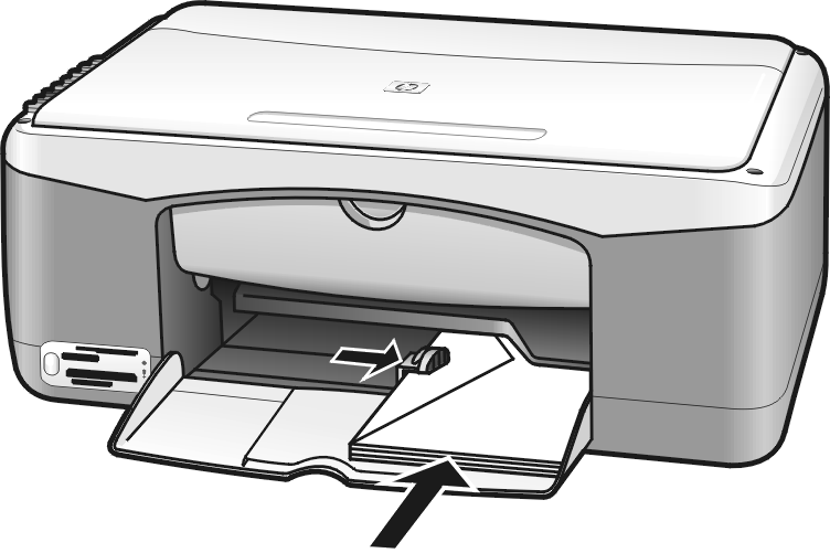 τοποθέτηση φακέλων τοποθέτηση πρωτοτύπων και χαρτιού Χρησιµοποιήστε τη δυνατότητα εκτύπωσης του λογισµικού επεξεργασίας κειµένου για την εκτύπωση φακέλων µε το HP PSC.