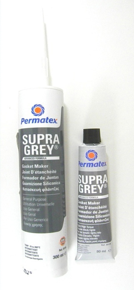 PERMATEX SUPRA GREY GASKET MAKER ΓΚΡΙ, ΣΙΛΙΚΟΝΟΥΧΑ ΦΛΑΝΤΖΑ. φλαντζόκολλα γενικής χρήσης σε θερμοκρασίες για σύντομα διαστήματα ( -54 ο C έως +260 ο C ).