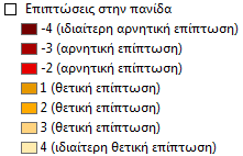 Χρησιμοποιώντας τα ίδια κριτήρια βαθμολόγησης των εδαφικών επιπτώσεων, προκύπτουν όμοια αποτελέσματα και απεικονίσεις των επιπτώσεων των καλλιεργειών στην πανίδα της περιοχής (Εικόνα 46).