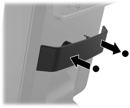 5. Τοποθετήστε τις δύο μικρές βίδες που υπάρχουν στη βάση στις επάνω δύο οπές στερέωσης VESA για να στερεώσετε τον βραχίονα στερέωσης στη βάση.