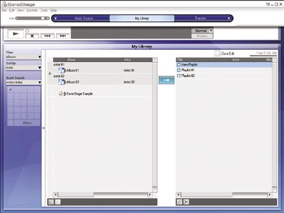 Διαχείριση κομματιών με τη χρήση του SonicStage Μπορείτε να διαχειριστείτε ή να επεξεργαστείτε κομμάτια στην οθόνη My Library στο SonicStage.