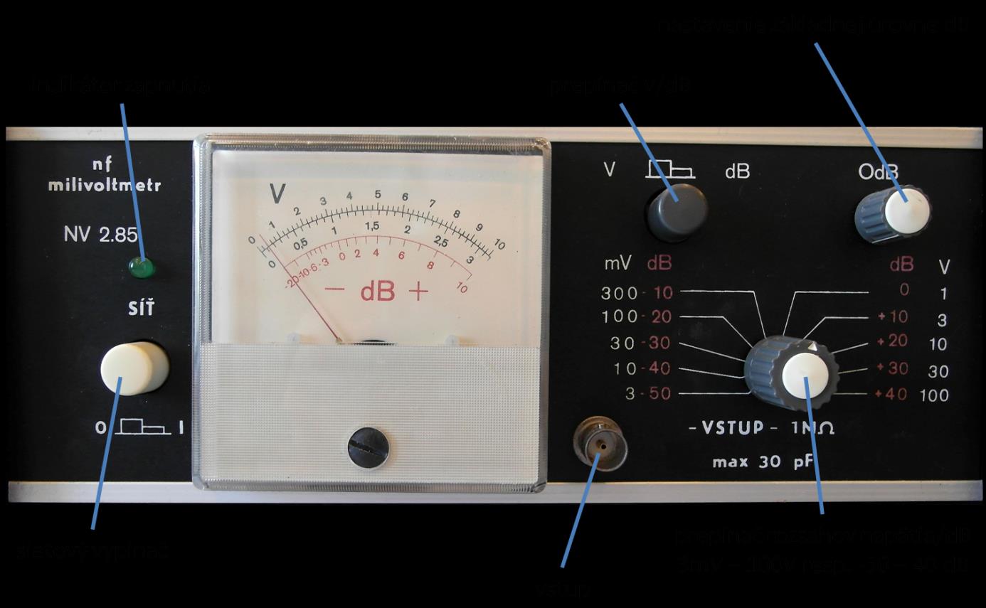 Nízkofrekvenčný milivoltmeter NV 2.85 