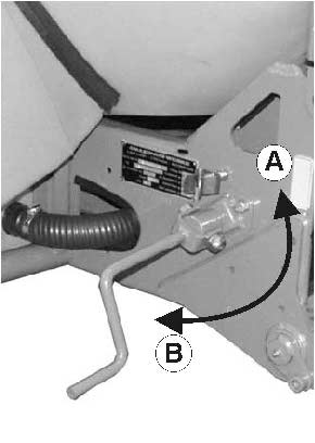 Δομή και λειτουργία του κυρίως μηχανήματος 5.5.4 Χειρόφρενο Το τραβηγμένο χειρόφρενο ασφαλίζει το αποσυνδεδεμένο μηχάνημα έναντι ακούσιας κύλισης.