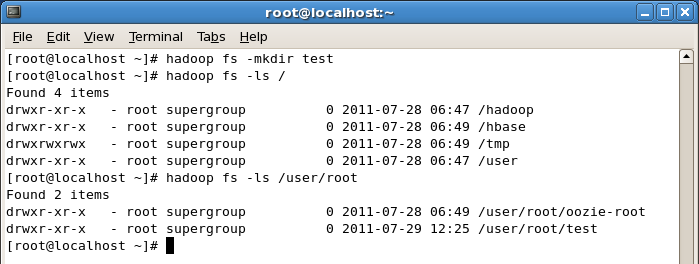 > hadoop fs ls / > hadoop fs ls /user/root Εικόνα 3.