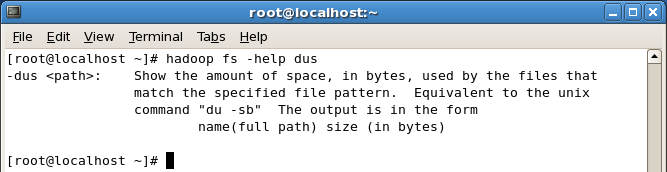 Εικόνα 3.6.3.6: εντολή dus 3.7 Παράδειγμα εγκατάστασης Hadoop και HBase 3.7.1 Περιγραφή παραδείγματος Αυτό το παράδειγμα προέρχεται απο εργαστηριακές ασκήσεις που έγιναν στο Ε.Μ.Π., για την εγκατάσταση του Hadoop.