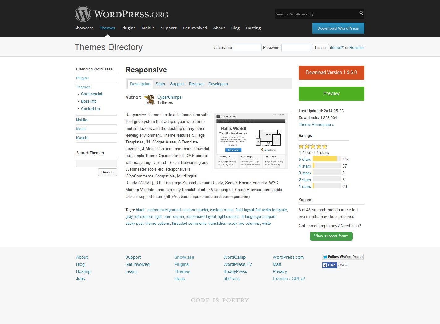WordPress Εγκατάσταση theme (1) Βήμα 1 ο : Επισκεπτόμαστε το διαδικτυακό