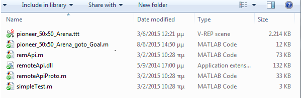 Εικόνα 12: Φάκελος matlab στον φάκελο programming Αντιγράφουμε τα αρχεία remapi.m, remoteapiproto.m, simpletest.