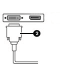 Ο σύνδεσμος DisplayPort στον προσαρμογέα γραφικών διπλής εξόδου USB HP μεταδίδει ένα ψηφιακό σήμα.