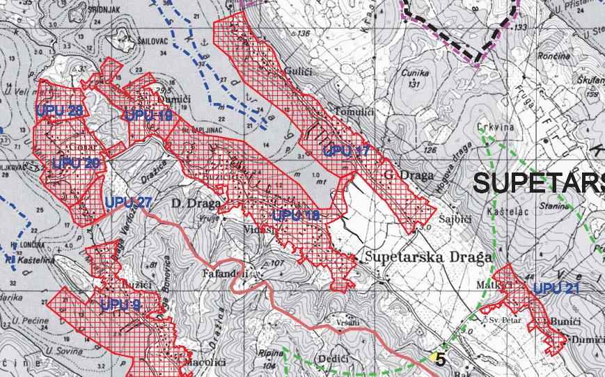 Izvod iz kartografskog prikaza Prostornog plana uređenja Grada Raba (Službeno glasilo PGŽ 15/04, 18/07 i 47/11) Slika 2.2.2.-1.
