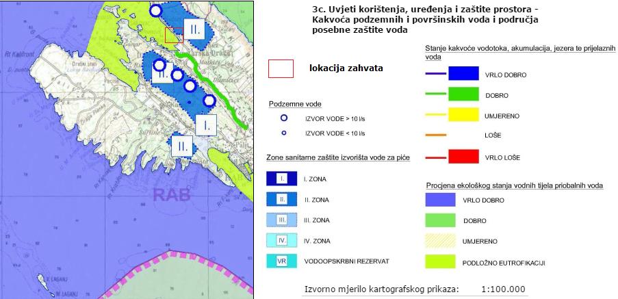 Slika 2.3.4.-1. Infrastrukturni sustavi Korištenje voda, vodoopskrba, odvodnja otpadnih voda i uređenje vodotoka i voda (Prostorni plan PGŽ) Slika 2.3.4.-2.