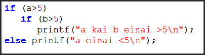 Αντιστοίχιση else με if (2/3) Το else αντιστοιχεί στο τελευταίο if