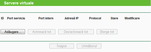 4.9 Forwarding Figura 4-30 Meniu Forwarding În meniul Forwarding se găsesc patru submeniuri (ilustatrate în Figura 4-30), Servere virtuale, Port Triggering, DMZ și UPnP.