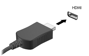 Για να συνδέσετε μια συσκευή ήχου ή εικόνας στη θύρα HDMI: 1. Συνδέστε το ένα άκρο του καλωδίου HDMI στη θύρα HDMI του υπολογιστή. 2.