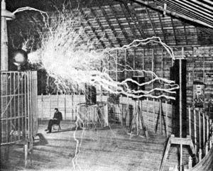 Sistem generator Nikola Tesla menggunakan litar arus ulang-alik untuk mengangkut tenaga jarak jauh yang mengandungi dalam