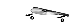 3. Αφαιρέστε το δίσκο (3) από τη θήκη, πιέζοντας ελαφρά προς τα κάτω το κέντρο της θήκης και ανασηκώνοντας ταυτόχρονα το δίσκο ενώ τον κρατάτε από τις άκρες.