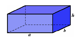 Volume del ortoedro = ancho largo alto Como o ancho polo largo é a área da base (AB), resulta: Volume do ortoedro = área da base altura = AB h No caso particular do cubo, as súas tres dimensións son