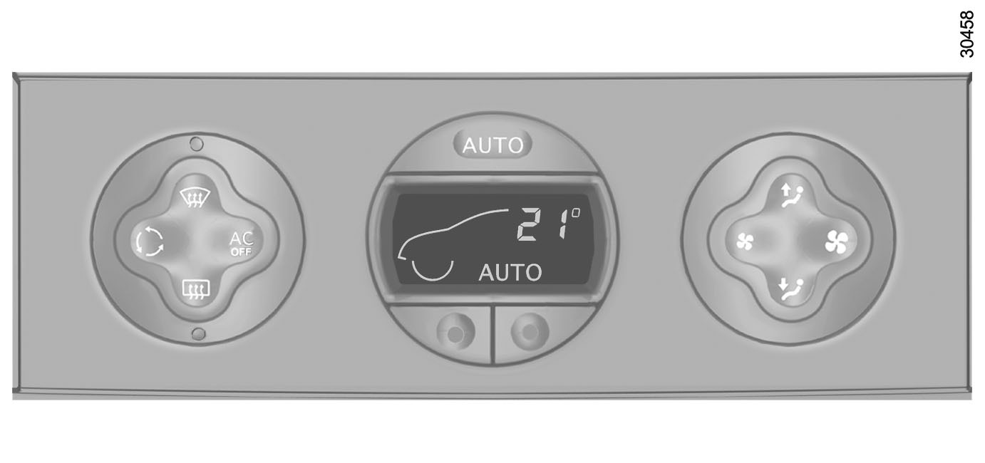 ΑΥΤΟΜΑΤΟΣ ΚΛΙΜΑΤΙΣΜΟΣ (2/6) 3 4 Εμφανίζονται μόνο η θερμοκρασία και το σύμβολο AUTO Οι λειτουργίες που ελέγχει ο αυτόματος τρόπος λειτουργίας δεν εμφανίζονται.
