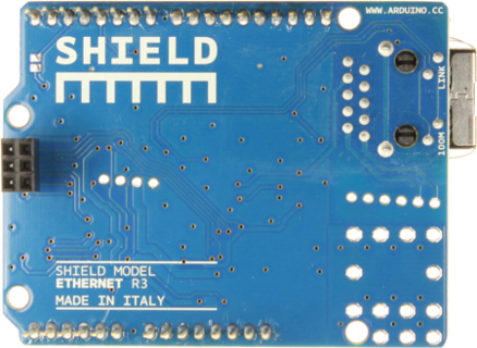 56 ΜΙΚΡΟΥΠΟΛΟΓΙΣΤΙΚΗ ΠΛΑΤΦΟΡΜΑ ARDUINO 2.3 Πλακέτα Arduino Ethernet Shield Σχήμα 2.5: Μπροστινή Όψη του Ethernet Shield Σχήμα 2.