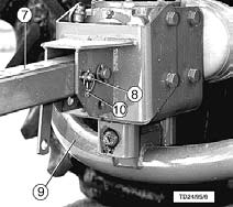 Τοποθέτηση Ρυμούλκηση μηχανής Υδραυλική σύνδεση Στερεώστε έτσι τον κατώτερο βραχίονα (U), ώστε η συσκευή να μην μπορεί να μετακινηθεί πλευρικά. - Έναντι του ανώμαλου, ασταθούς διάκενου της μηχανής.