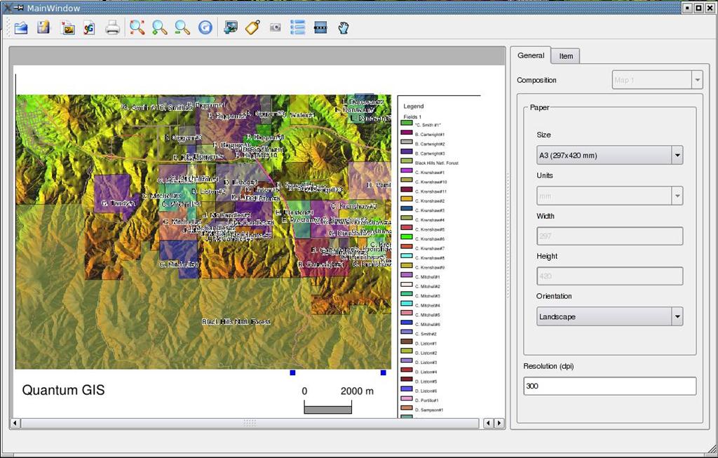 Εργαλείο σύνθεσης χαρτών QGIS Προετοιμάστε χάρτη με διάταξη