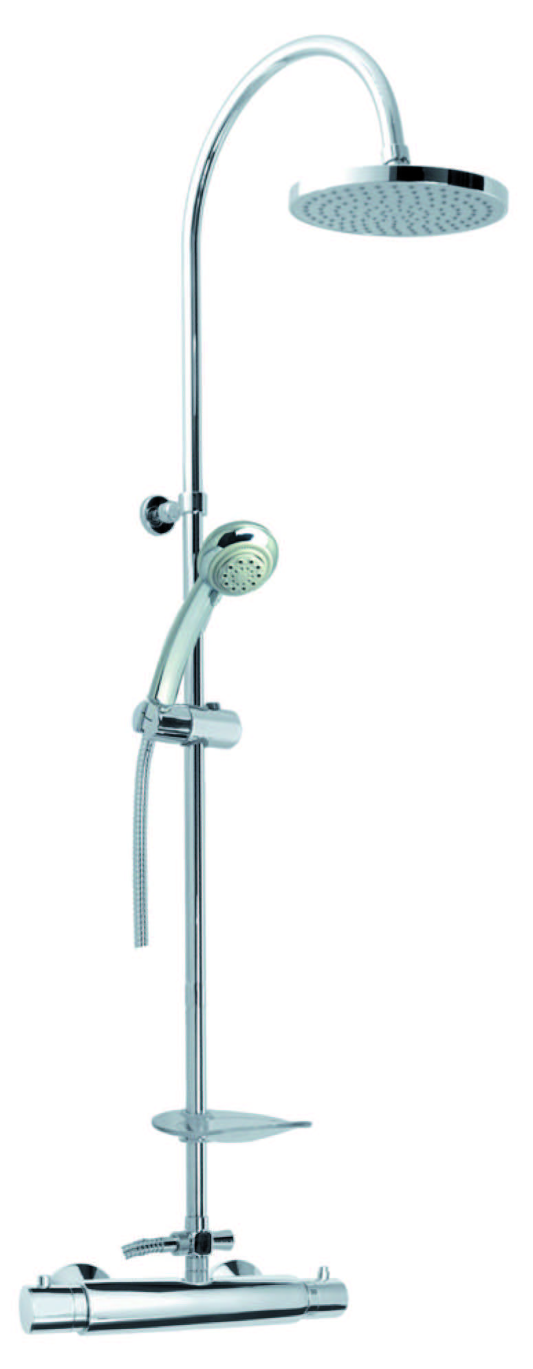 art. 31 CR 0988 Miscelatore termostatico doccia con colonna e soffione tondo Ø mm 0, doccia idromassaggio Thermostatic shower mixer with rail and round Ø 0 mm shower head, massage shower Mitigeur