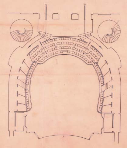 D ENIS R OUBIEN Fig. 1. Proposition de conversion de la salle. Plan horizontal. constituèrent l objet d un soin particulier de la part des architectes français.