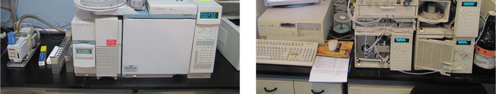 Αέριος χρωματογραφία (Gas Chromatography, GC): Σ αυτή, η κινητή φάση είναι αέριο και η όλη οργανολογία είναι αρκετά πολύπλοκη (Εικ. 6.7). Το δείγμα εισάγεται σ έναν χώρο όπου αεριοποιείται άμεσα.