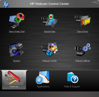 Χρήση του HP Webcam Control Center Μπορείτε να έχετε πρόσβαση σε όλα τα βοηθητικά προγράμματα λογισμικού που περιλαμβάνονται μαζί με την Κάμερα Web HP μέσω του HP Webcam Control Center.