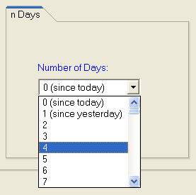 2.2 Κριτήρια ανα τελευταίες x μέρες Η επιλογή Number of days επιτρέπει την εύρεση εγγραφών μέχρι και τις τελευταίες 90 ημέρες.