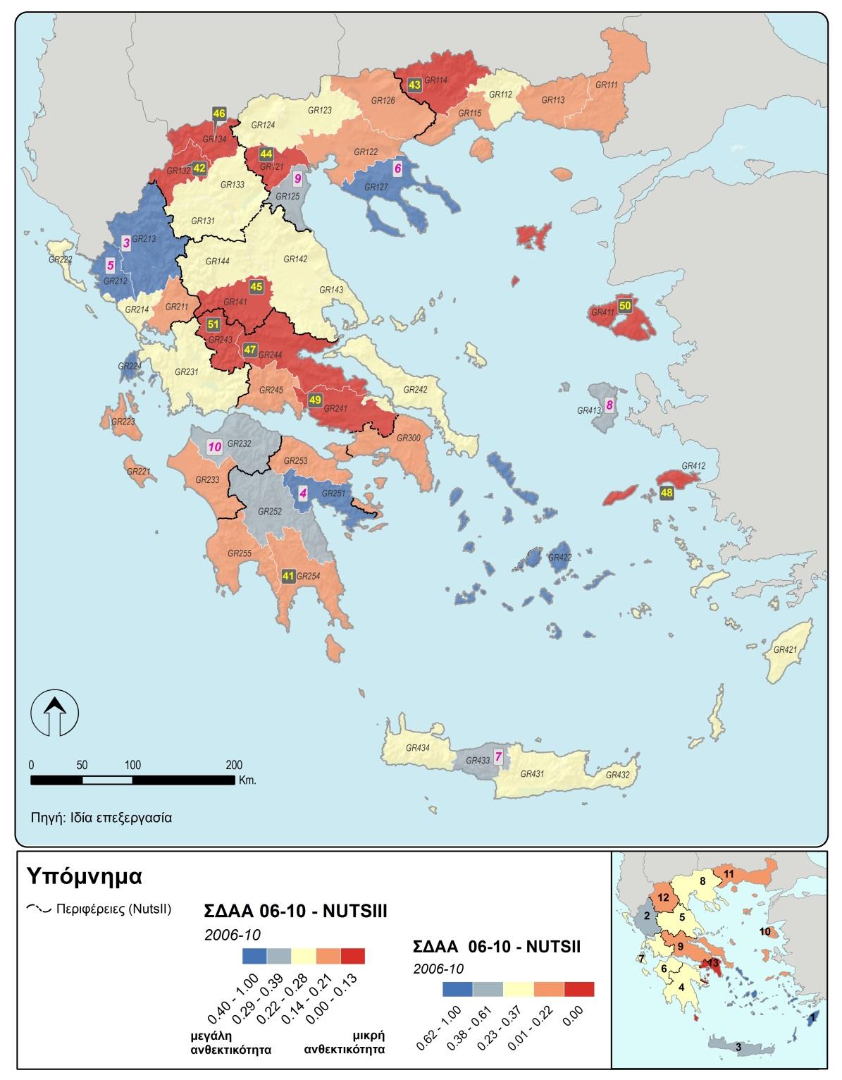 ΣΔΑΑ (αποτίμηση ανθεκτικότητας 2006-2010) Κόκκινο =